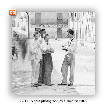 Ouvriers photographiés à Nice en 1865