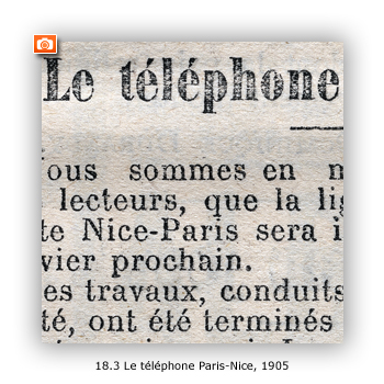 Le téléphone Paris-Nice, Le petit Niçois, 1905