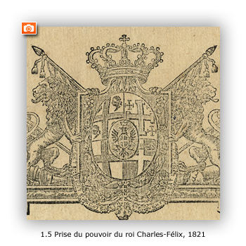 Déclaration de prise du pouvoir du roi Charles-Félix, 14 avril 1821