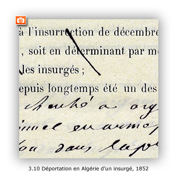 Condamnation à la déportation en Algérie d'un insurgé en 1852