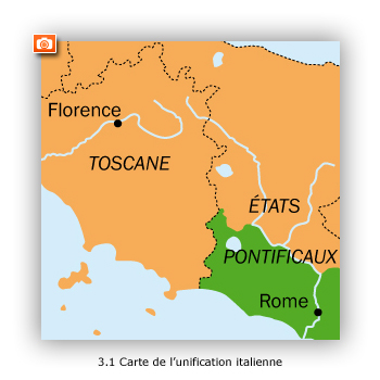 Carte de l'unification italienne