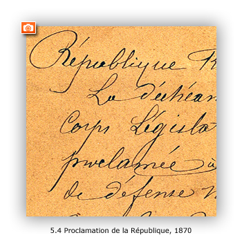 Annonce de la proclamation de la République et de la formation d'un gouvernement de défense nationale, 4 septembre 1870
