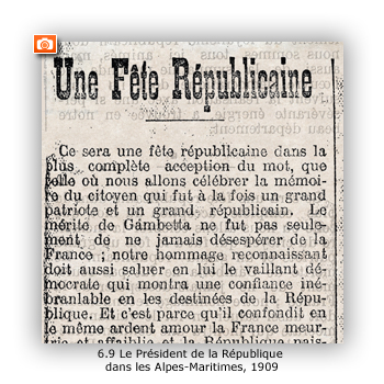 Visite du président de la République Armand Fallières dans les Alpes-Maritimes, avril 1909, Le petit Niçois, 25 avril 1909