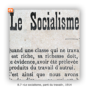 "Le socialisme, parti du travail", article paru dans la Lutte sociale, hebdomadaire socialiste des Alpes-Maritimes, 12 juillet 1914