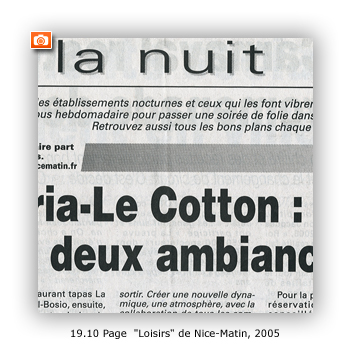 Page "Nice-loisirs" de Nice-Matin, 2005