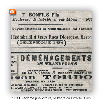 Réclame publicitaire, Le Phare du Littoral, 1905