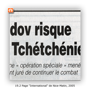 Page "International" de Nice-Matin, 2005