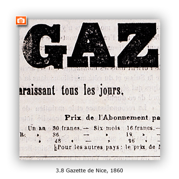 Gazette de Nice, 1860