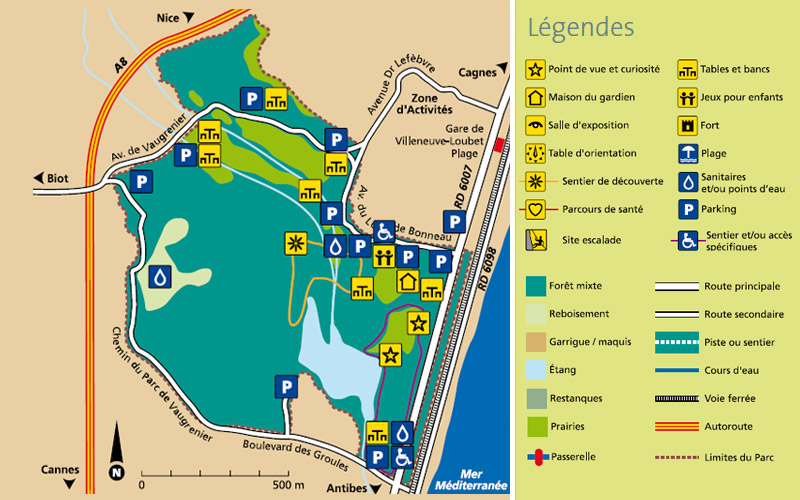 Plan du parc départemental de Vaugrenier - Image en taille réelle, .JPG 134Ko (fenêtre modale)