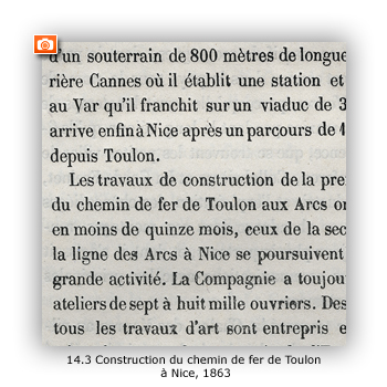 Description des travaux de construction du chemin de fer de Toulon à Nice, 1863