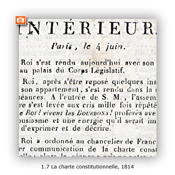 Publication de la charte constitutionnelle, Le moniteur universel, 5 juin 1814